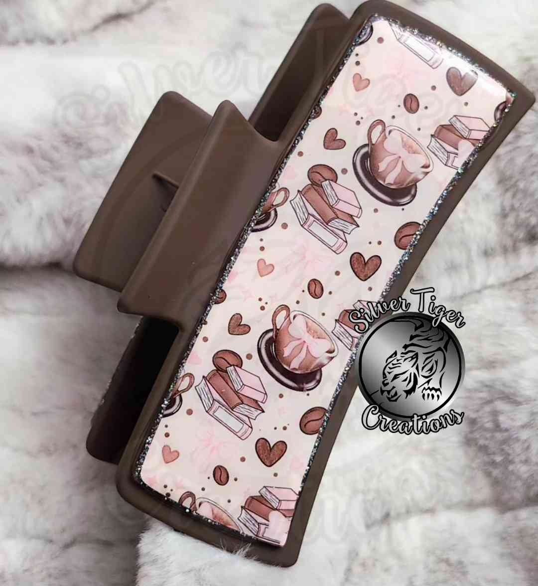 Coffee, Bows, & Books Large 4 inch