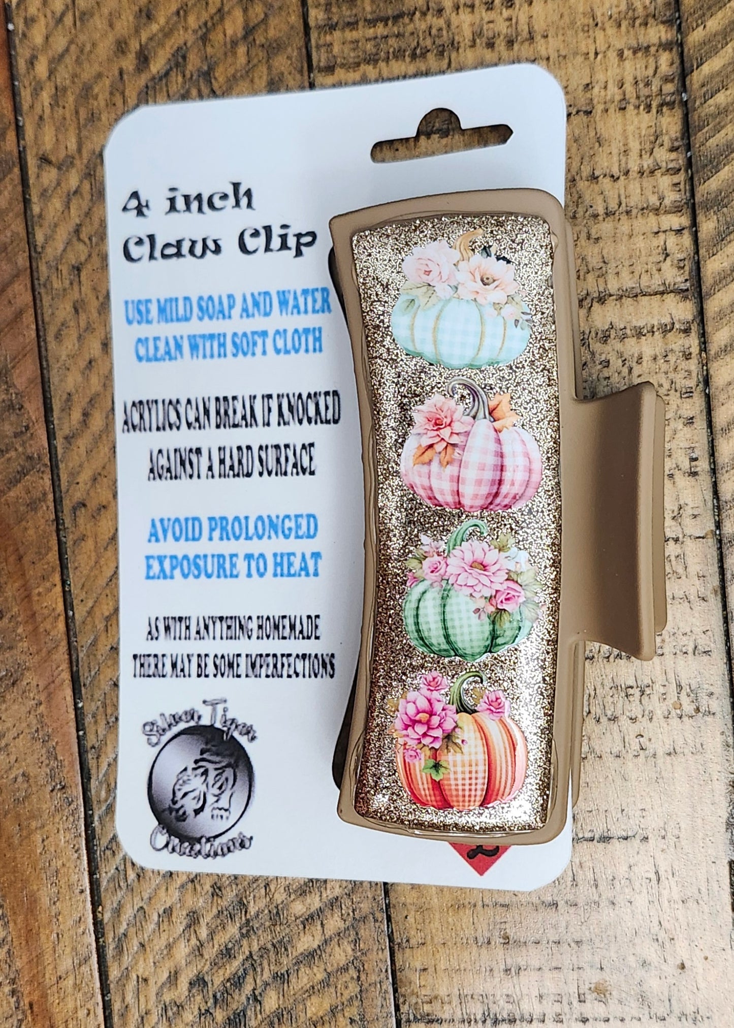 Plaid Pumpkins Large 4 inch