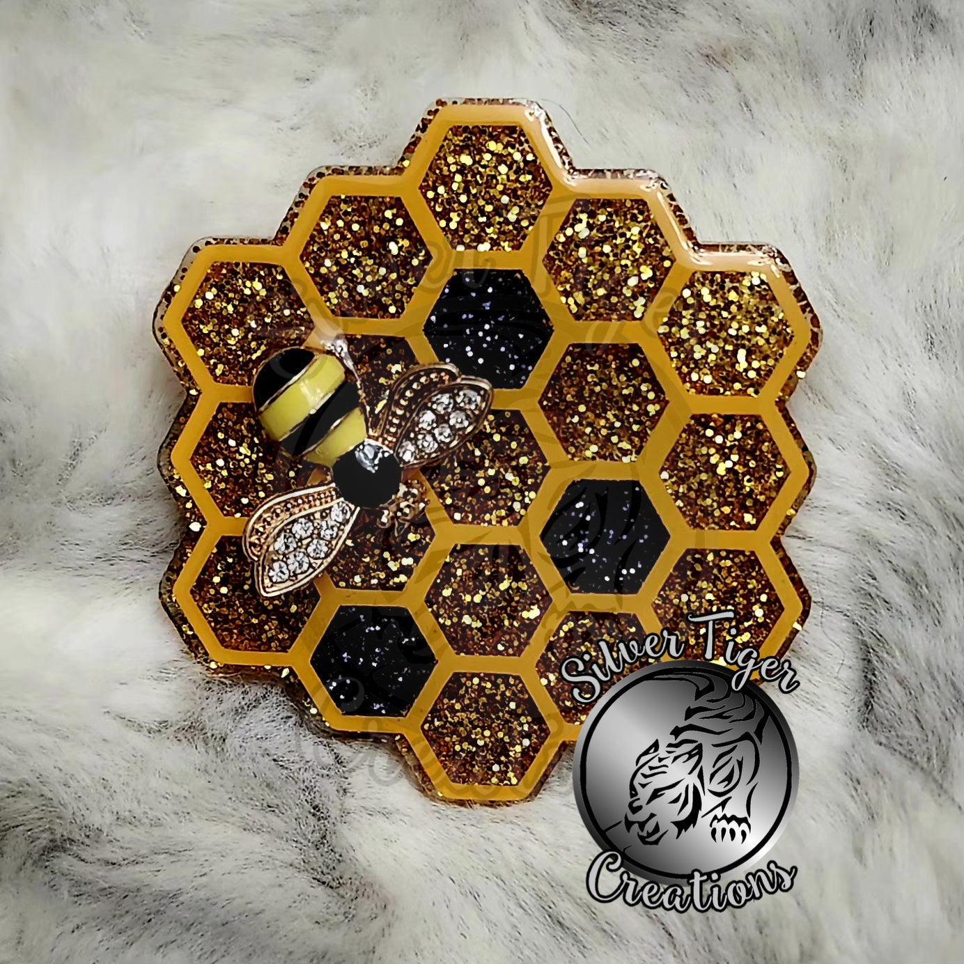 Honeycomb with Bee