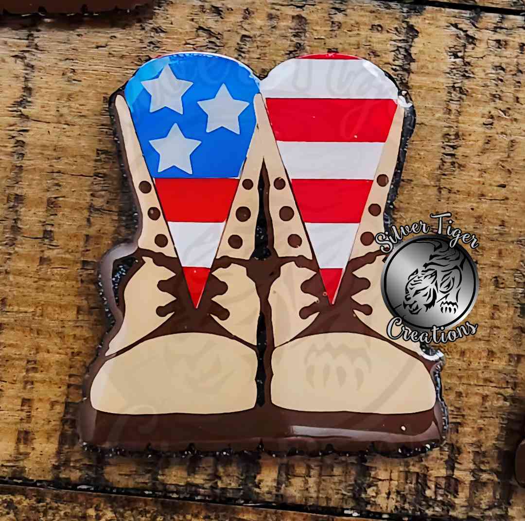 Military Boots with Flag