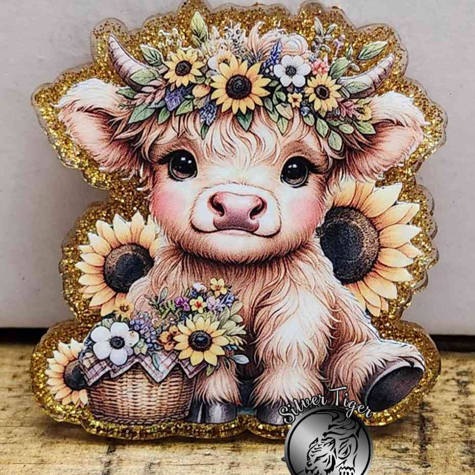 Sunflower Baby Highlandcow