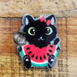 Cat with watermelon