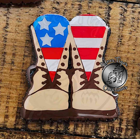 Military Boots with Flag